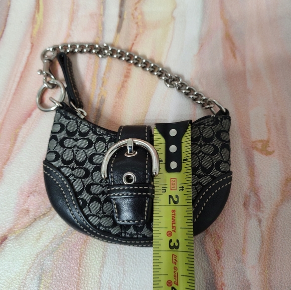 Authentic Coach Signature Mini Soho Pouch Charm Keychain Y2K - Picture 8 of 14